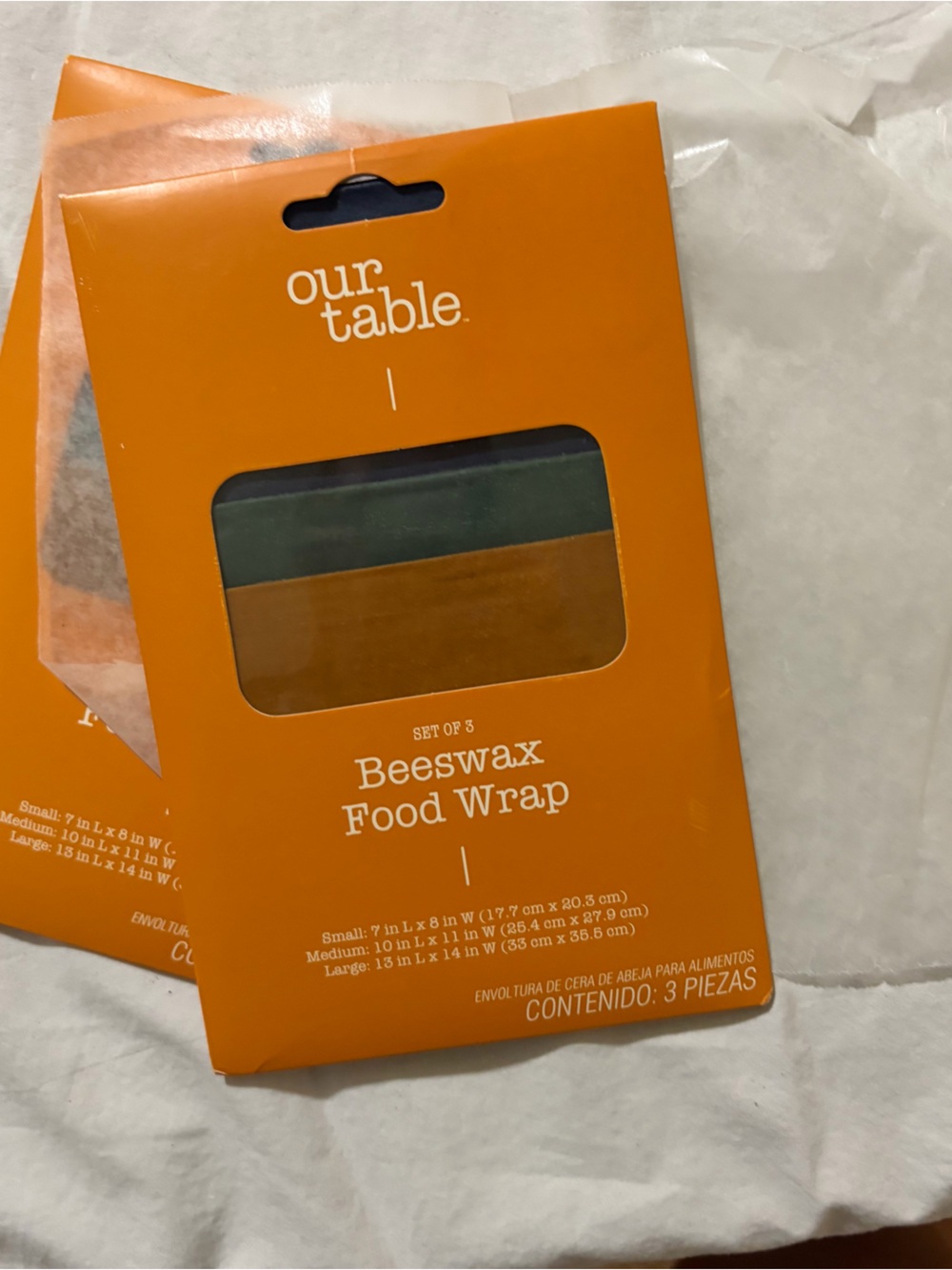 Beeswax Food Wrap set of 3  NWT